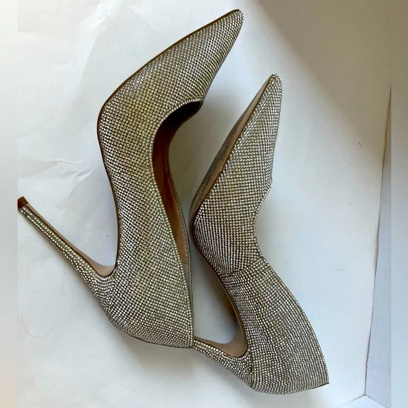 Steve Madden Daisie Crystal Heels 4 Inch Size 9 - Picture 9 of 10